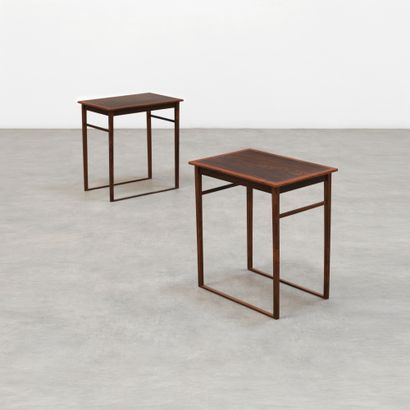 TRAVAIL DANOIS Pair of side tables
Rosewood and teak
Rosewood and teak
About 1950
H_55...