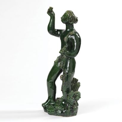 Georges JOUVE (1910-1964) Bacchus
Green enamelled ceramic
Green enamelled ceramic
Monogrammed...