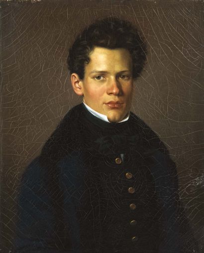 Ecole Francaise vers 1840 
Portrait de jeune homme
Sur sa toile d'origine (Susse).
H_61...