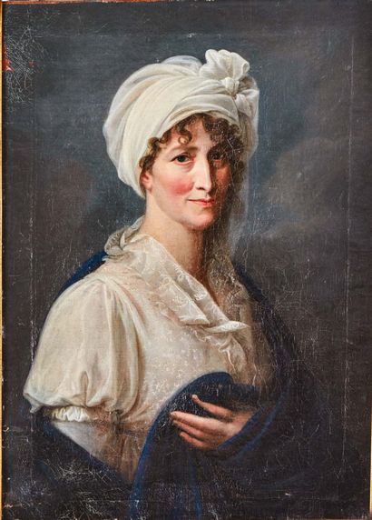 École Française du XIXe siècle Portrait de femme
Toile.
H_71 cm L_59 cm