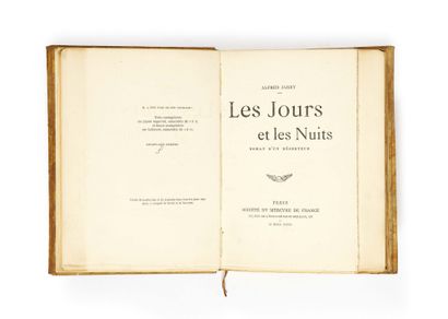 Alfred Jarry. Days and Nights. Roman d'un déserteur. Paris, Mercure de France, 1897.
In-12...