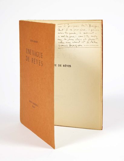 Louis ARAGON. Une vague de rêves. Paris, [1924].
In-4, broché.
Rare édition originale...