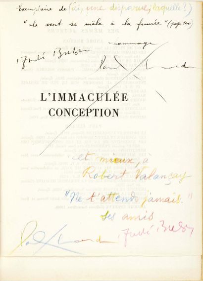 André BRETON et Paul ELUARD. L'Immaculée Conception. Paris, Éditions surréalistes...