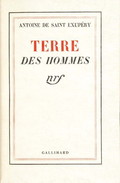 Antoine de SAINT-EXUPÉRY. Terre des hommes.
Paris, Gallimard, 1939.
In-12 : maroquin...