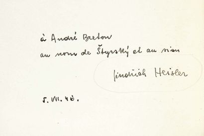 Jindrich HEISLER & Jindrich ŠTYRSKÝ. Na jehlach techto dni. Prague, Fr. Borovy, 1945.
In-8...