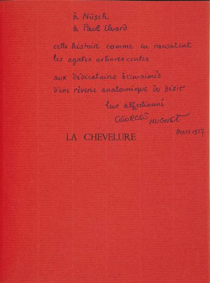 Georges HUGNET. La Chevelure. Frontispiece by Yves Tanguy. Paris, Éditions Sagesse,...