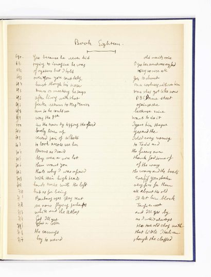 Raymond Queneau. Notes sur James Joyce. Sans lieu ni date [avant 1939].
Manuscrit...