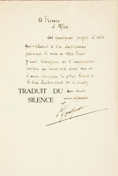 Joë BOUSQUET. Translated from silence. Proses. Paris, Les Cahiers du Journal des...