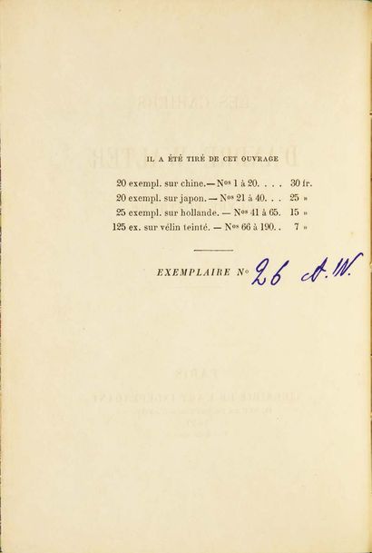 [André GIDE]. The Notebooks of André Walter. Posthumous work. Paris, Librairie de...