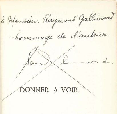 Paul Eluard. Donner à voir. Paris, Gallimard, 1939.
In-12 : box gris perle, dos lisse...