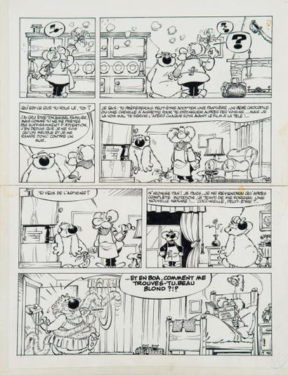 DUPA Planche originale gags numéro 467 de l'album numéro 6 « Heureux qui, comme Cubitus...