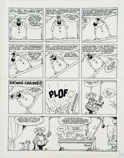 DUPA Planche originale gags numéro 585 de l'album numéro 12 « Tu nous fais marcher...