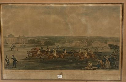 null Set of 4 framed engravings: "Prix du jocket club Chantilly, mai 1841" (H_50...