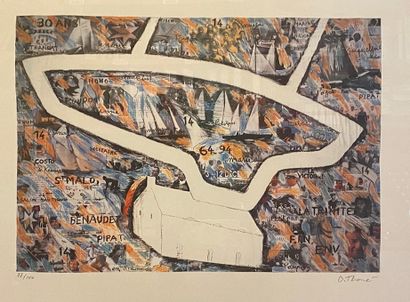  O.Thoné Lithograph signed lower right and numbered 87/150 lower left H_52cm L_7...