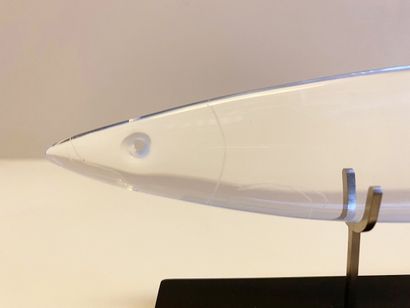 null BACCARAT & FRANCOIS XAVIER LALANNE Barracuda resting on a crystal base Signed...