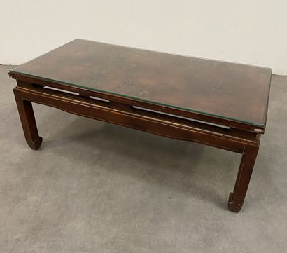 null China. Living room table with its glass H_40cm L_99cm L_49cm