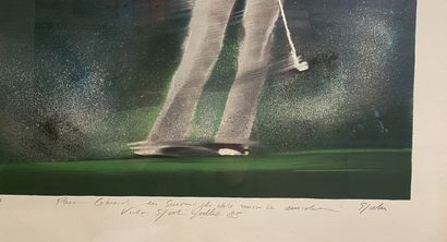 null The golfer 

Artist's proof signed lower right, dated 85 and dedicated lower...
