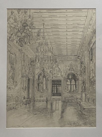 Victor Edelstein (Né en 1946) "piano nobile" of Palazzo Brandolini in Venice, 1999...