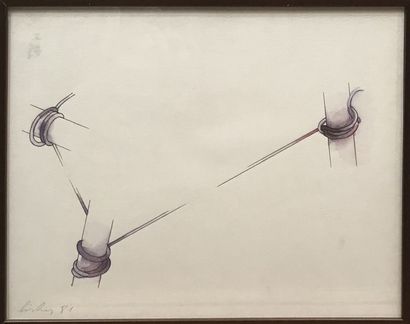 Lisky Sans titre, 1981 Aquarelle sur papier. Signée et datée en bas à gauche. H_23,5...