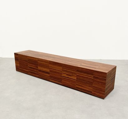 null Bench Exotic wood veneer H_40 cm W_200 cm D_40 cm