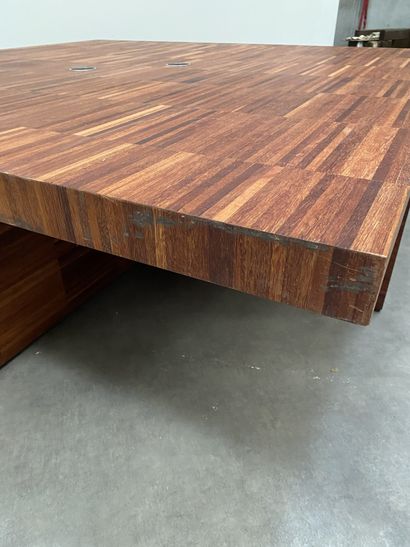 null Grand bureau / table de conférence Placage de bois exotique H_74 cm L_200 cm...
