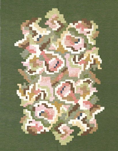 GERTIE LUNDBERG (XXE SIÈCLE) 
Tapis Kilim
Laine
Wool
Vers 1970
L_305 cm L_202 cm