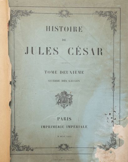 null Histoire de Jules César, 2 vol. envoi de Napoléon au Général Lebrun (?) (reliure...