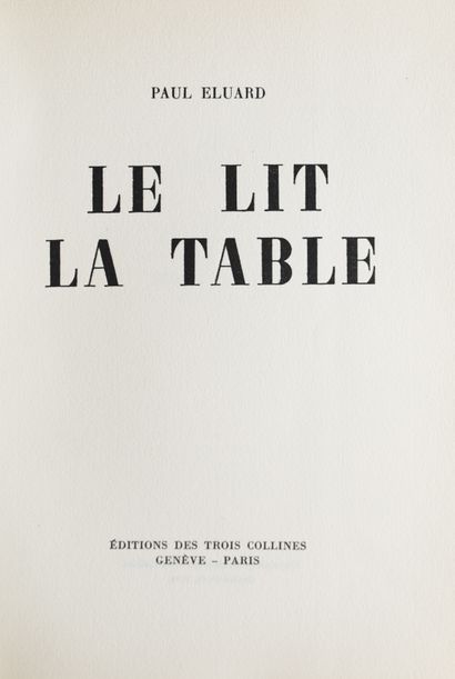 null Ensemble de 3 livres des Editions Trois Collines: - TZARA (Tristan), Terre sur...