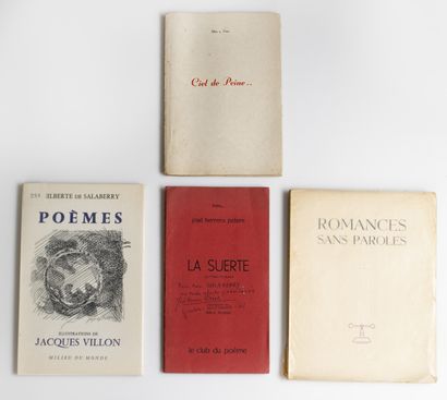 null Lot de 4 ouvrages sur la poésie: - P. Verlaine, Romances sans paroles,ill.R.Duterme,...