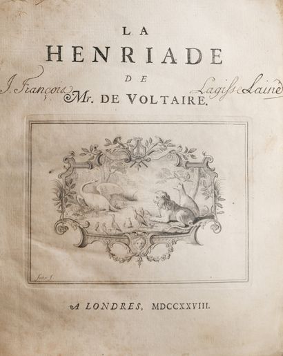 null VOLTAIRE ( François Marie Arouet dit), Henriette,1728 edition anglaise (mouillures,...