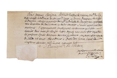 null Homologation d’un contrat de bail à vente. Paris, le 20 février 1698. Pièce...