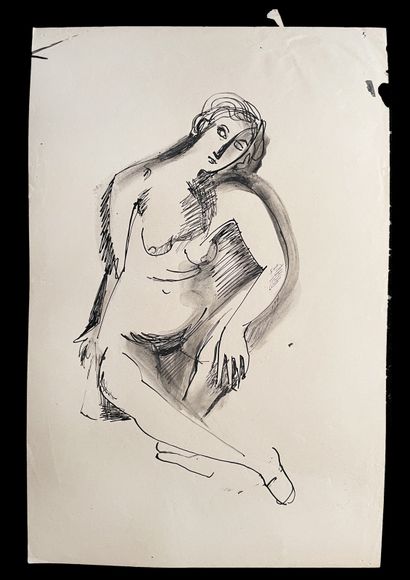 Bengt Lindström (1925-2008) Etude de femmes. Ensemble de quatre dessins à l'encre...