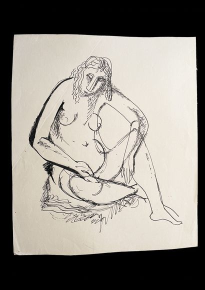 Bengt Lindström (1925-2008) Etude de femmes. Ensemble de trois dessins à l'encre...