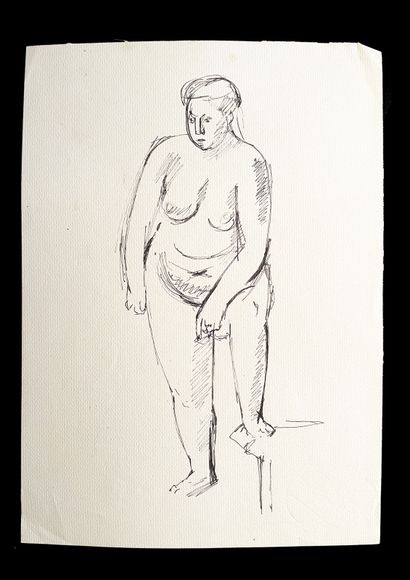 Bengt Lindström (1925-2008) Etude de nus. Ensemble de deux dessins à l'encre sur...
