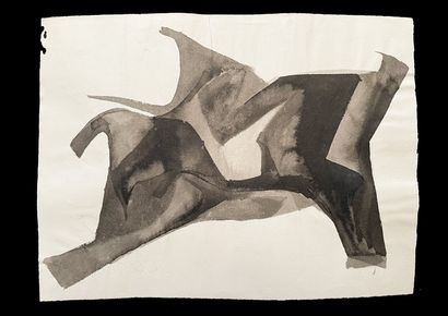 Bengt Lindström (1925-2008) Composition. Ensemble de quatre dessins à l'encre sur...