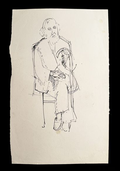 Bengt Lindström (1925-2008) Etude. Ensemble de deux dessins à l'encre sur papier....