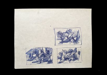Bengt Lindström (1925-2008) Etude. Ensemble de quatre dessin. Encre et aquarelle...