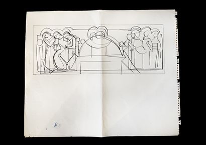 Bengt Lindström (1925-2008) Study. Set of four ink drawings on paper. H_38 cm W_46...