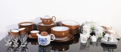 null Part of a composite porcelain table service including: plates, teapot, cups,...