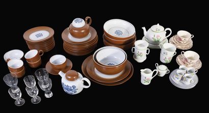 null Part of a composite porcelain table service including: plates, teapot, cups,...