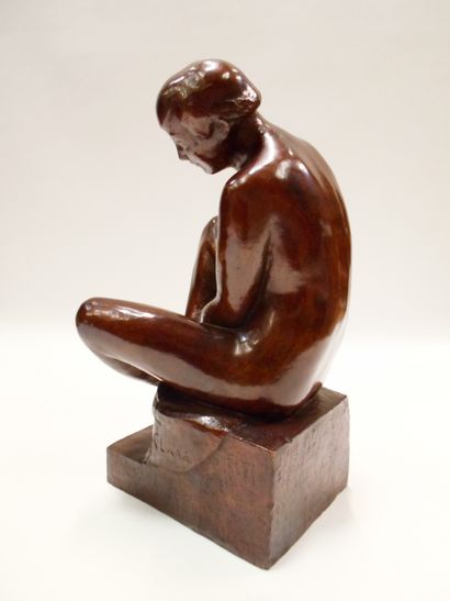 null José Clara AYATS (1878-1958) Goddess Bronze proof with brown patina signed J....
