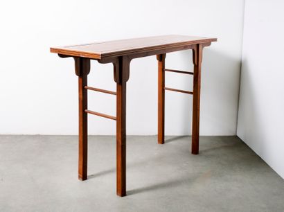 null Natural wood console in the Japanese style. H_83 cm W_120 cm D_38 cm