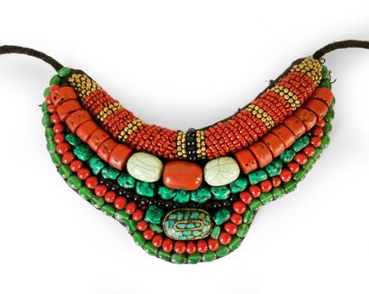 null Ethnic necklace with hard stones L_20 cm