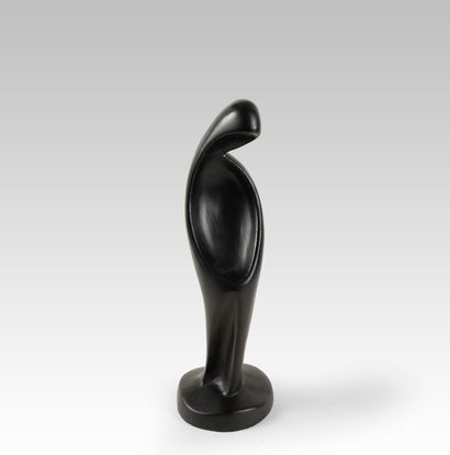 null Sculpture de femme Céramique teintée noire Vers 1950 H_37 cm