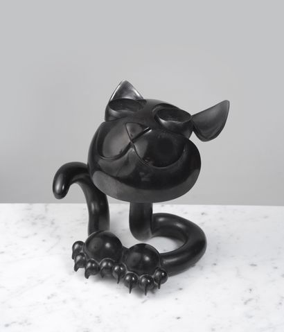null HUBERT LE GALL (BORN IN 1961) Photophore cat called "Max" Bronze with brown...