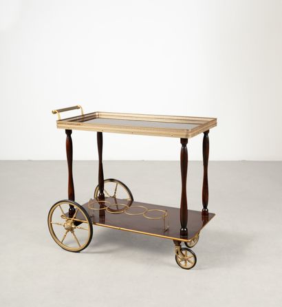 null Trolley Brass and wood H_69 cm W_82 cm D_39 cm