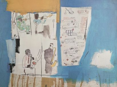 null Reproduction contrecollée sur panneau d’une oeuvre de Jean-Michel Basquiat

H_60...