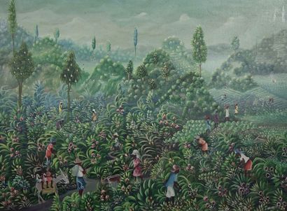 Edgar Brierre (né en 1933)) The harvest

Oil on canvas

Signed lower right.

H_61...