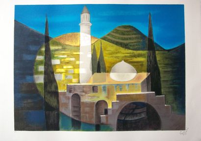 Louis Toffoli (1907–1999) Vue de Jérusalem

Lithographie en couleur.

Signée en bas...