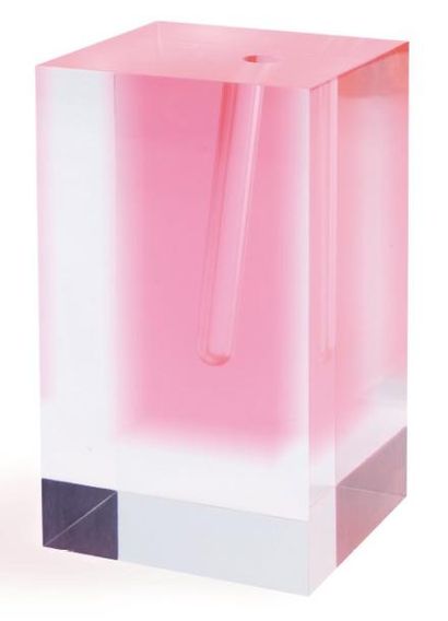 SHIRO KURAMATA (1934-1991) Soliflore Altuglass poli transparent et rose, tube à essais...